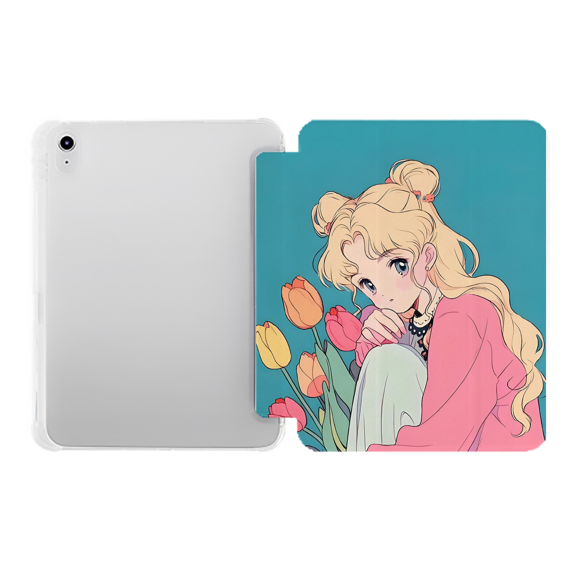 （画像用） 美少女戦士セーラームーン Sailor Moon IPad ケース ペン収納付き 三つ折りスタンド PUレザー×シリコン 対応機種9.5/10.5/10.9インチ
